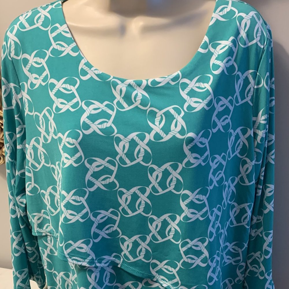 NEW Green Print Top by Susan Graver